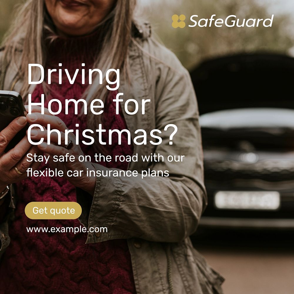 Christmas car insurance Instagram post template