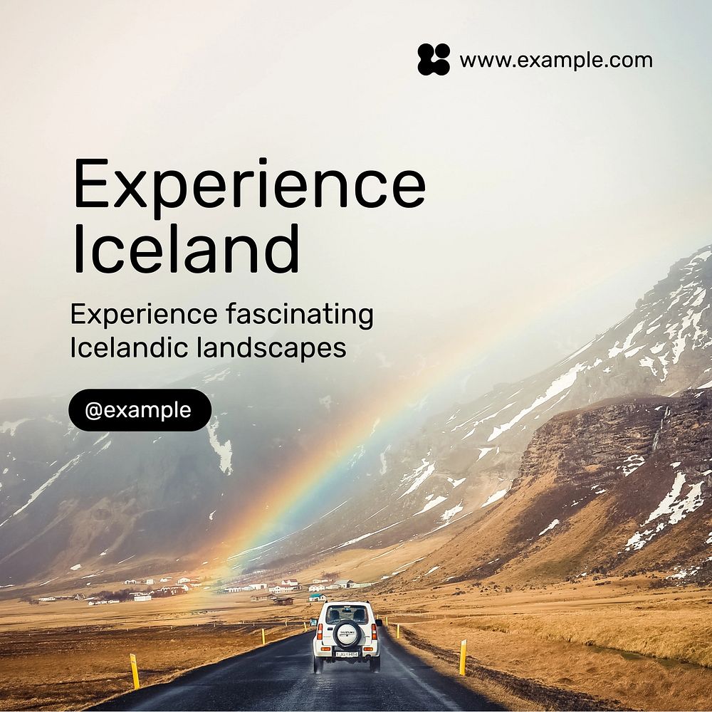 Iceland travel Instagram post template
