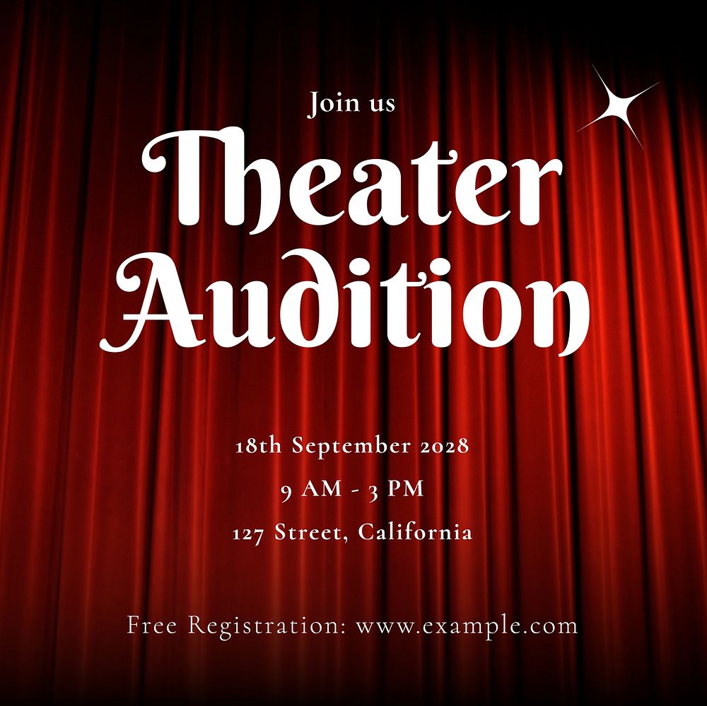 Theater audition Instagram post template