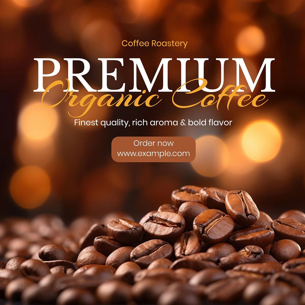 Premium organic coffee Facebook post template