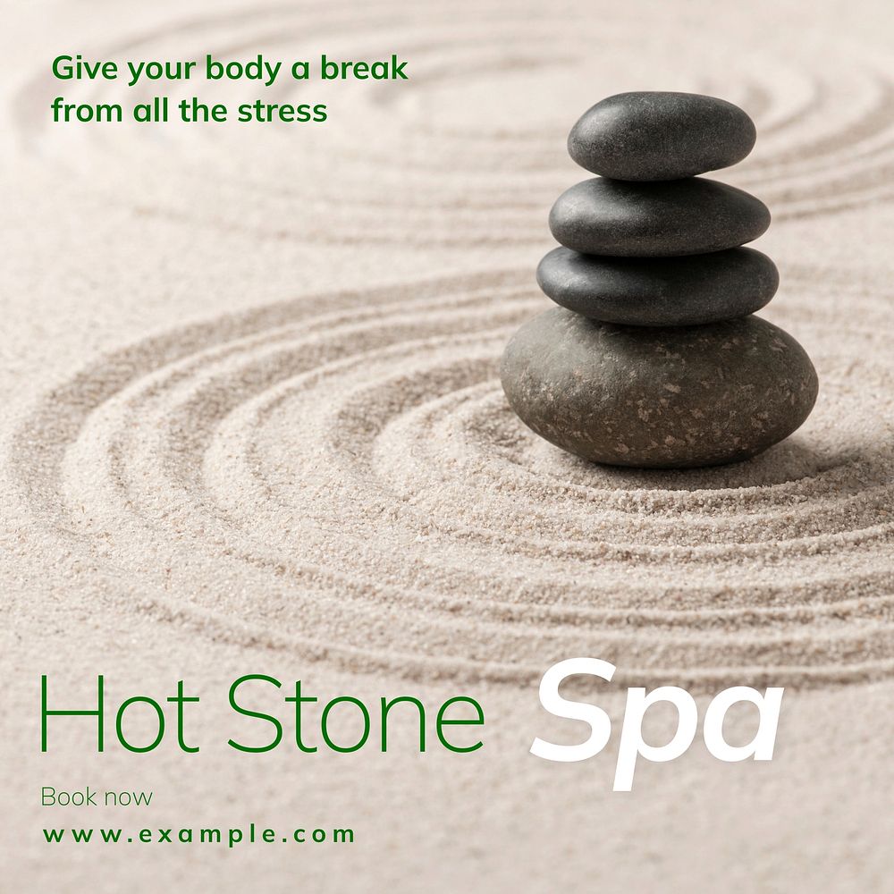 Hot stone spa Instagram post template