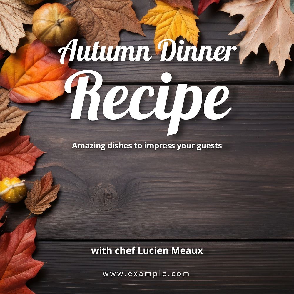 Autumn dinner recipe Instagram post template