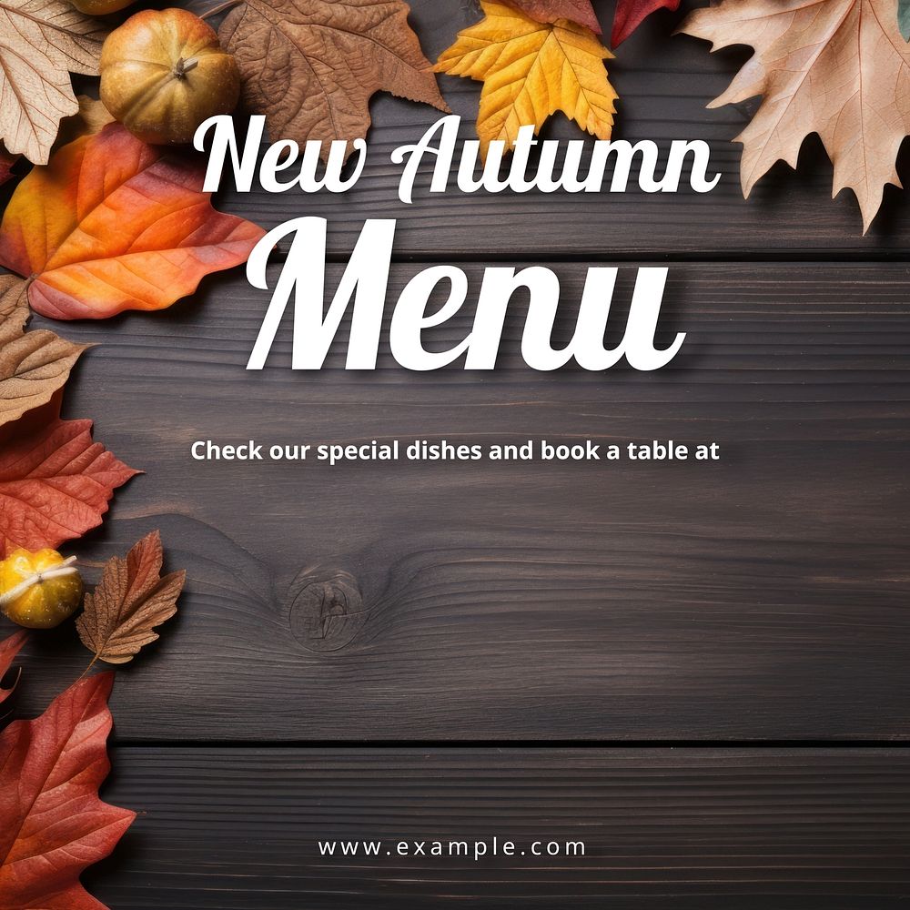 New autumn menu Instagram post template