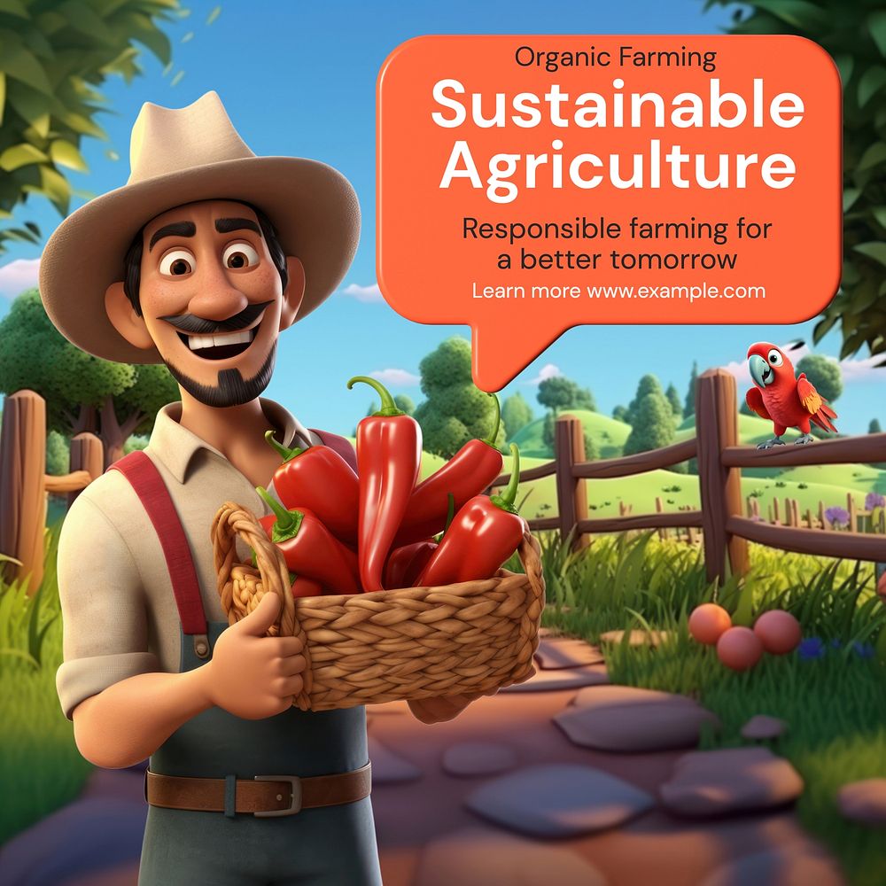 Sustainable agriculture Instagram post template