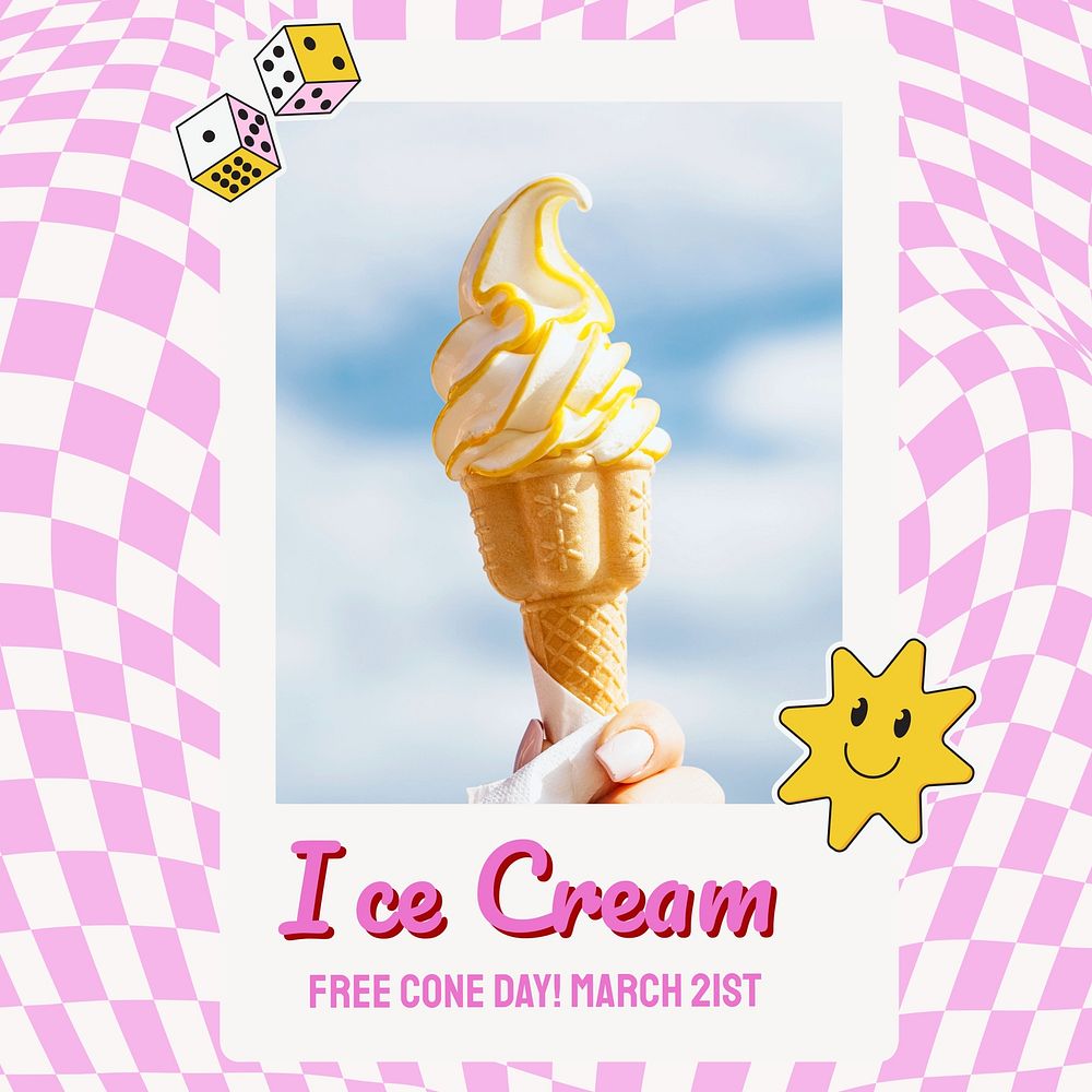 Ice-cream shop Instagram post template