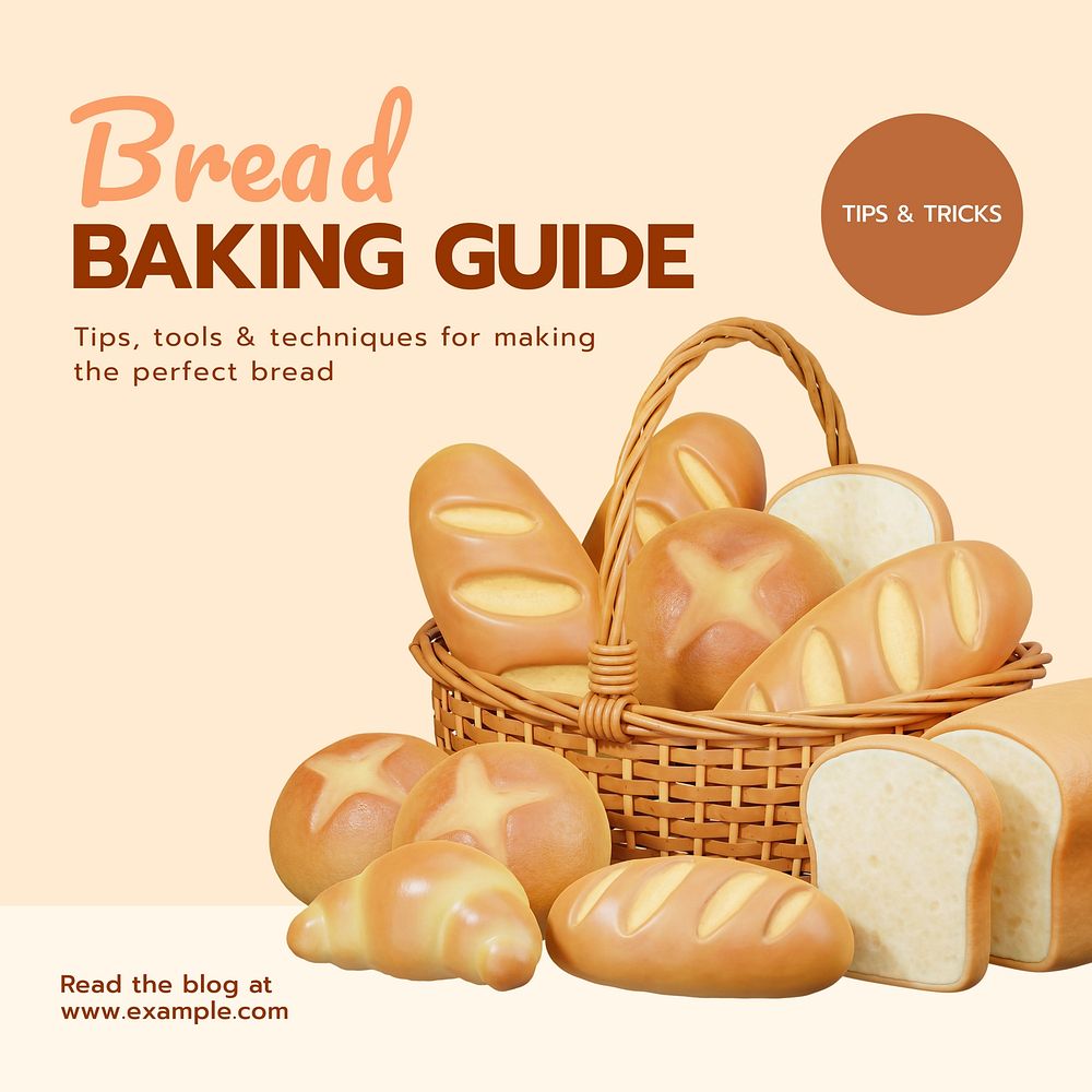 Artisan bakery Instagram post template