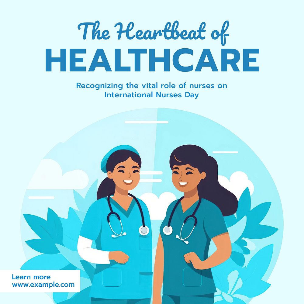 International nurses day Instagram post template