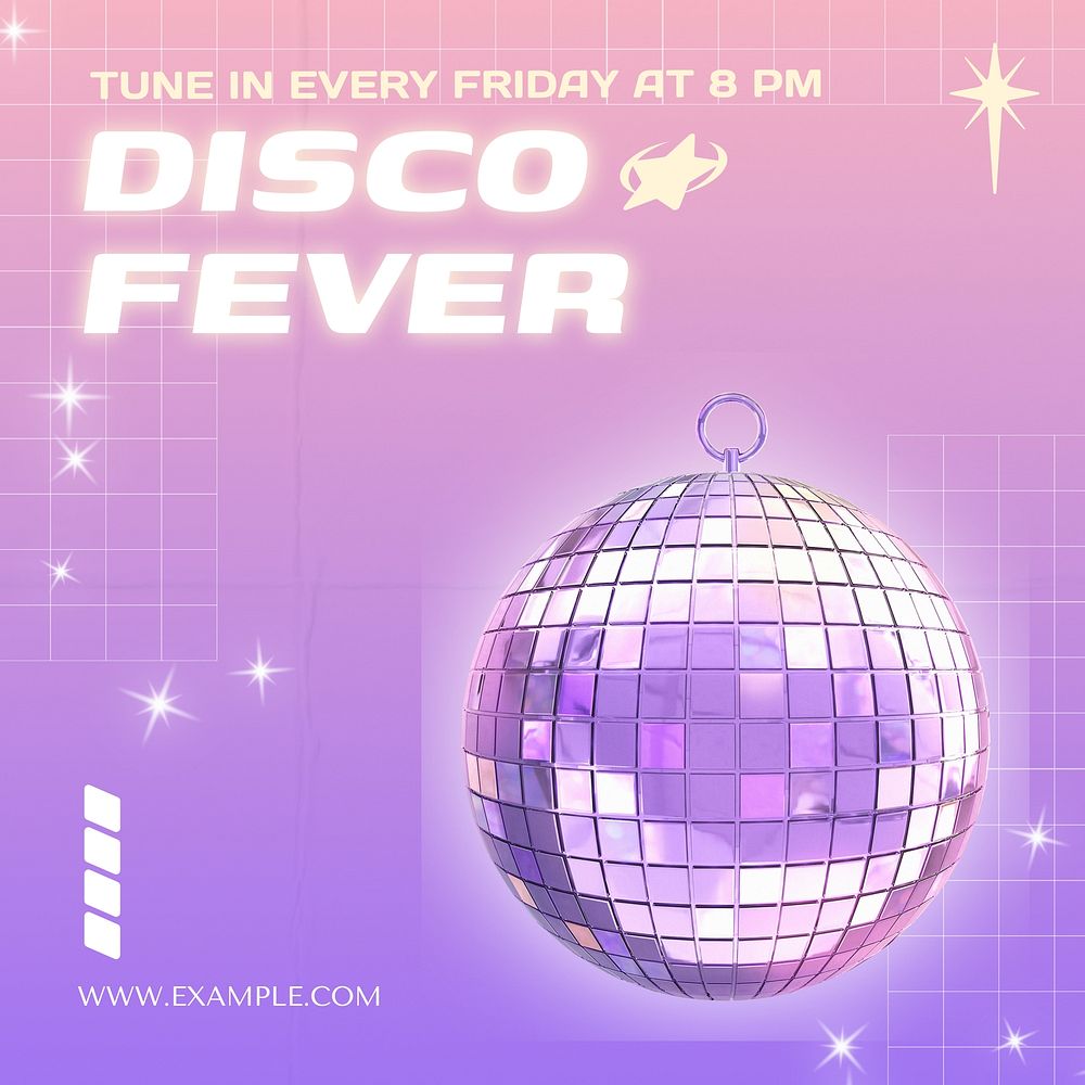 Disco fever Instagram post template