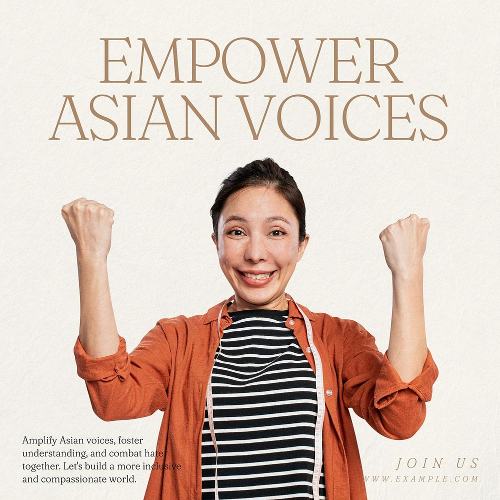 Empower asian voices Instagram post template