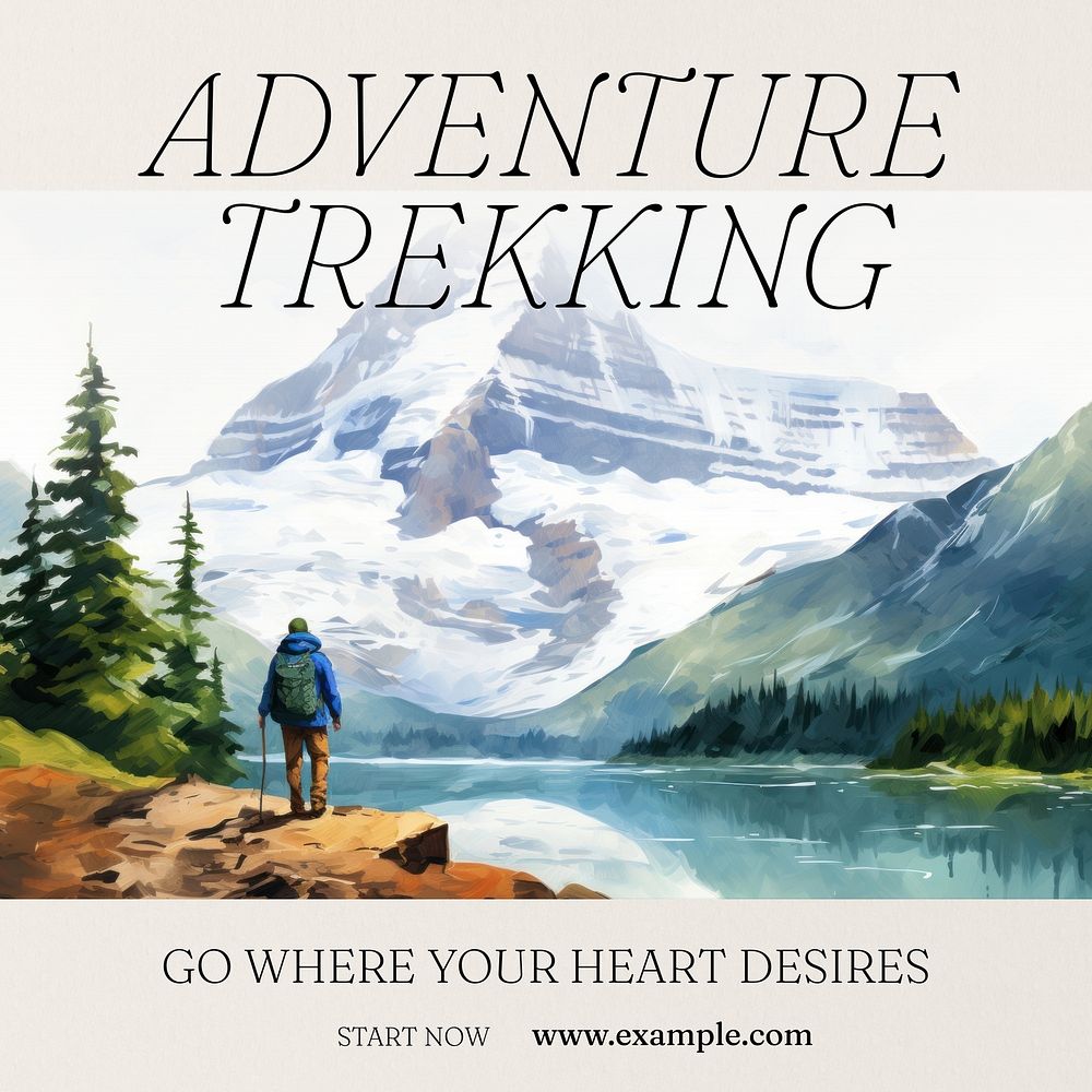 Adventure trekking Instagram post template