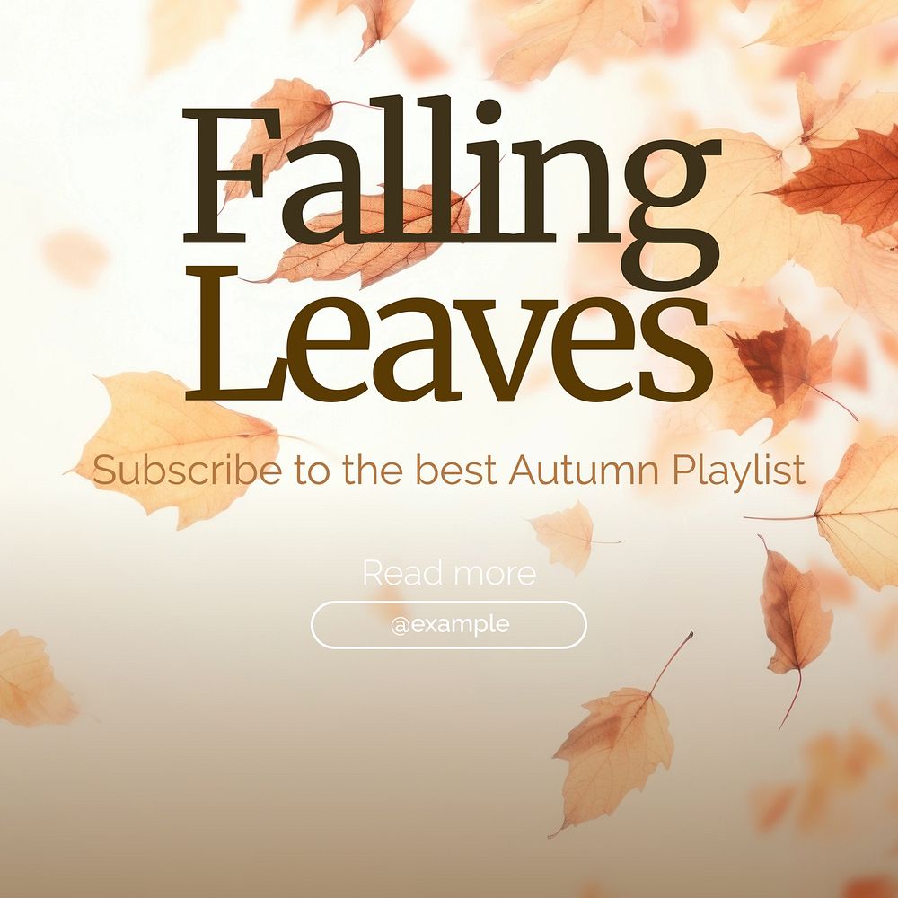 Autumn music playlist Instagram post template