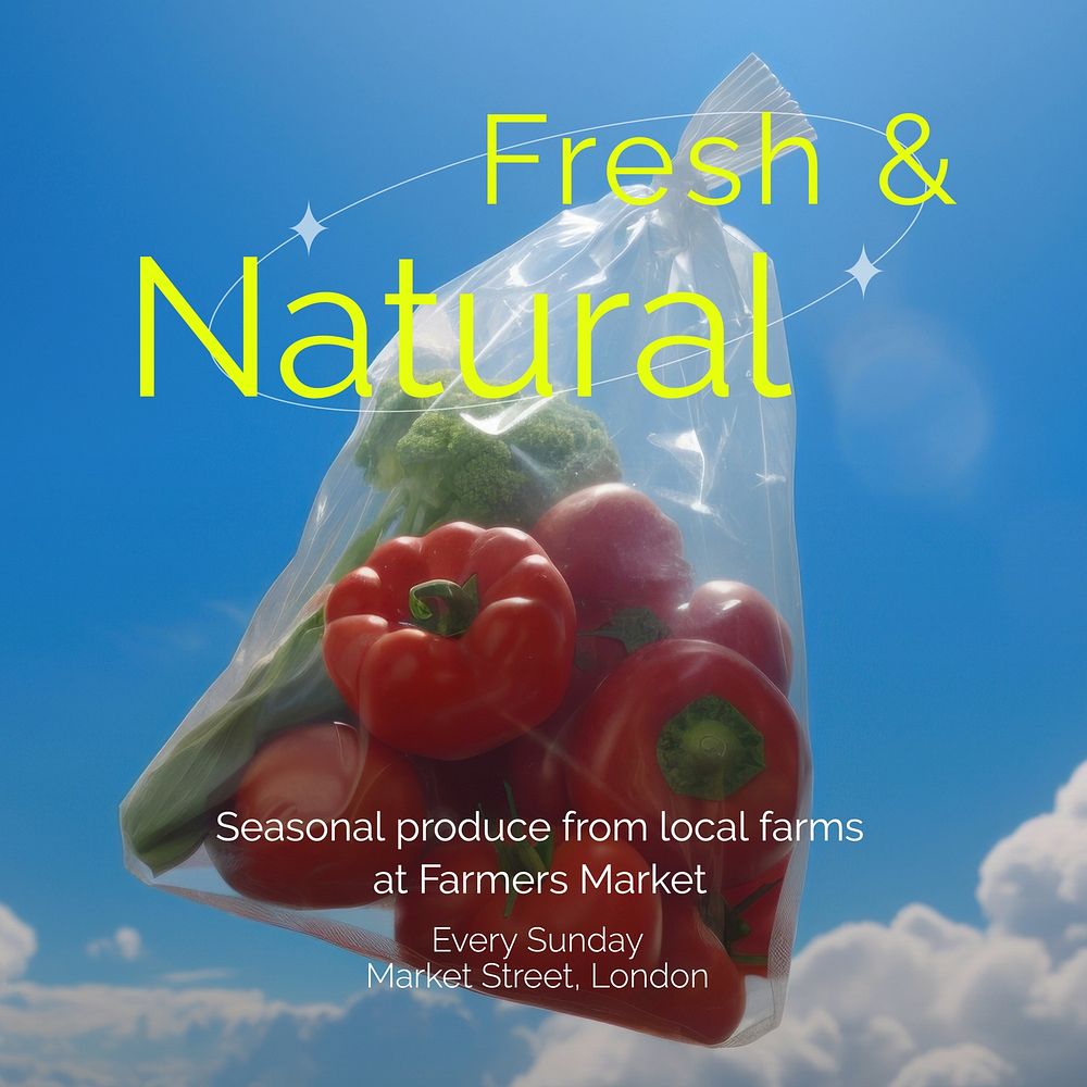 Fresh & natural food Instagram post template