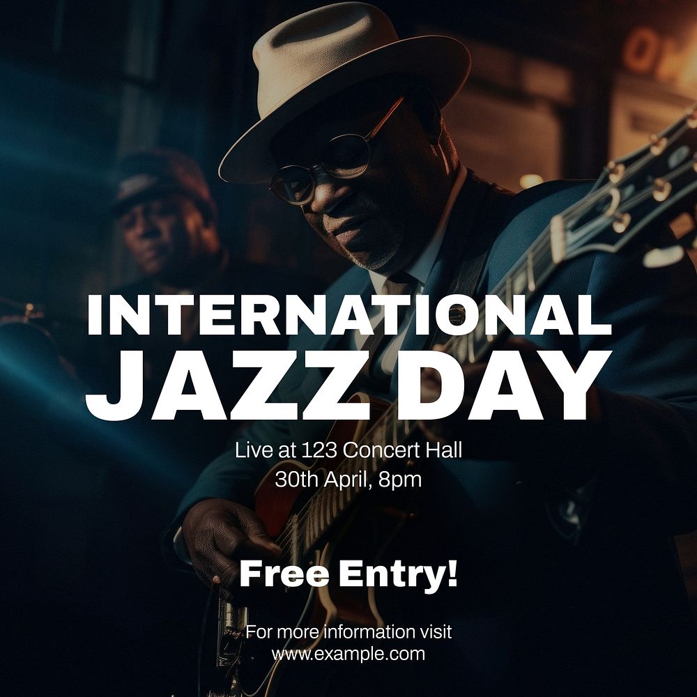 International Jazz Day Instagram post template