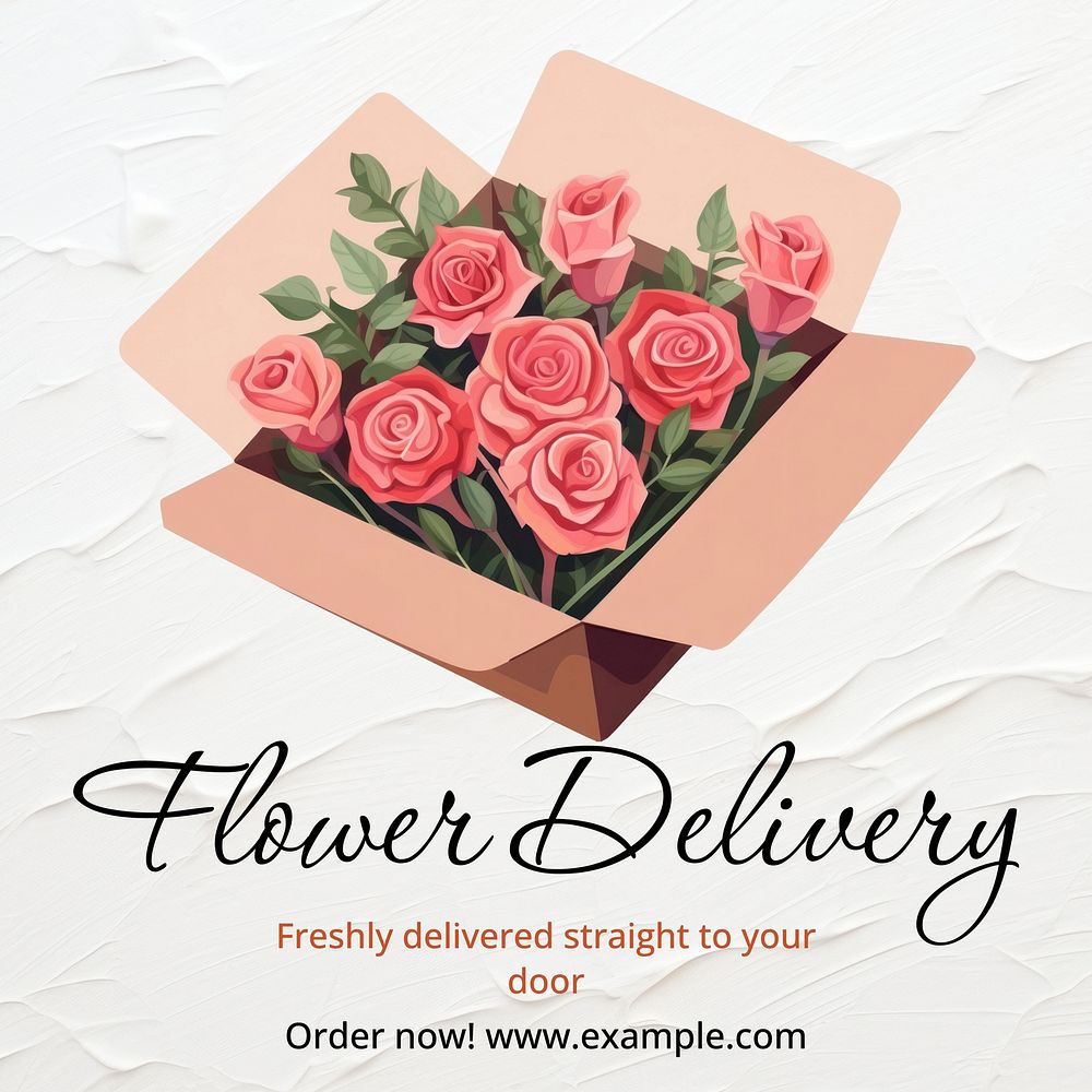 Flower delivery Facebook post template  