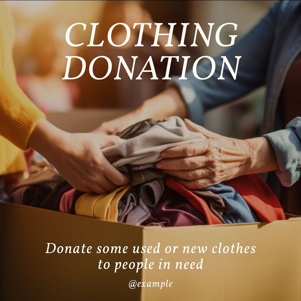 Clothing donation Facebook post template