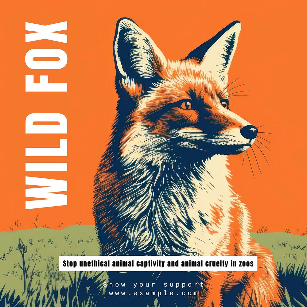 Wild fox Instagram post template