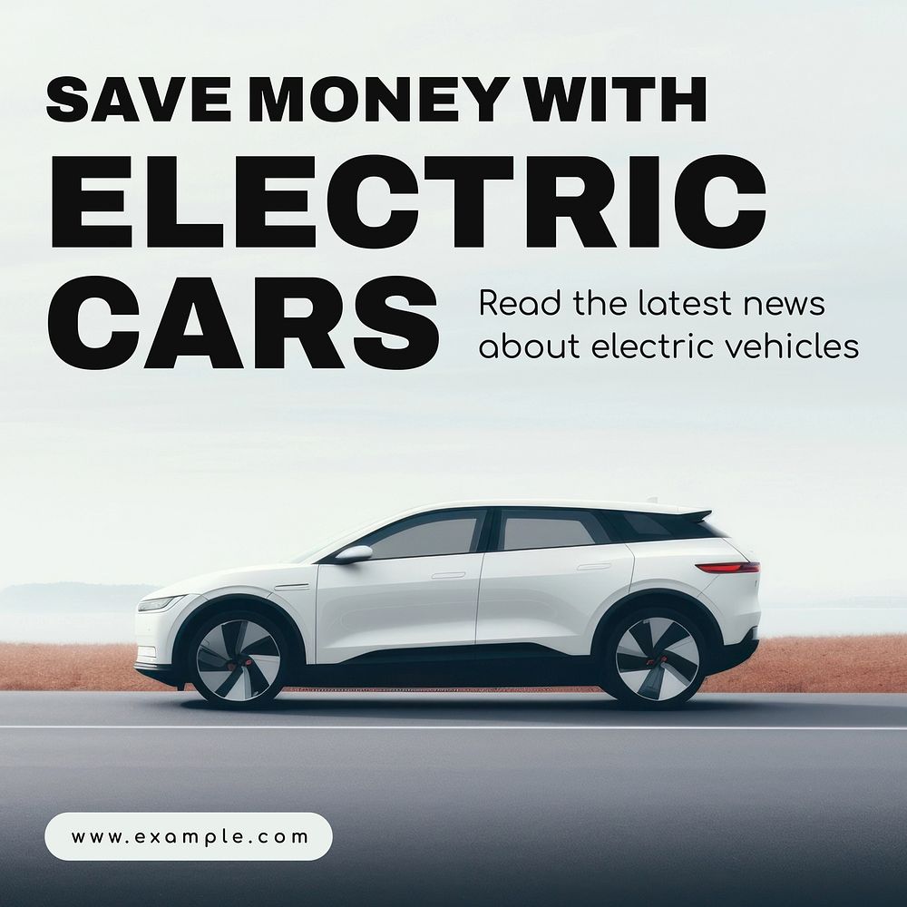 Electric cars, EV Instagram post template