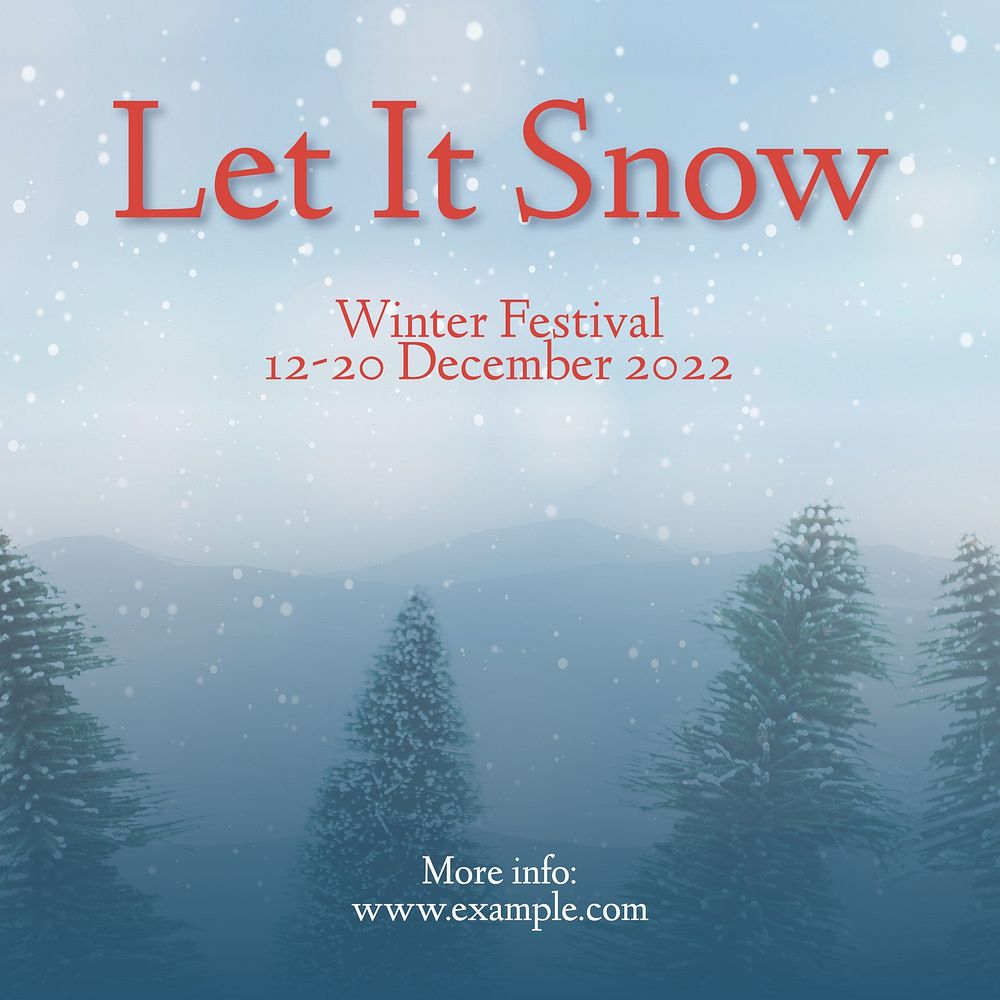 Winter snow festival Instagram post template