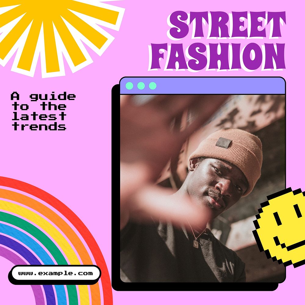 Street fashion Instagram post template
