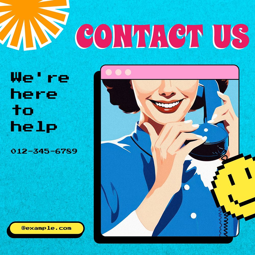 Contact us Instagram post template