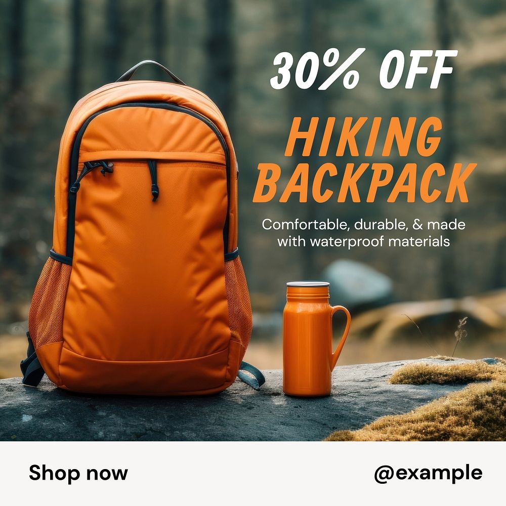 Hiking backpack sale Instagram post template