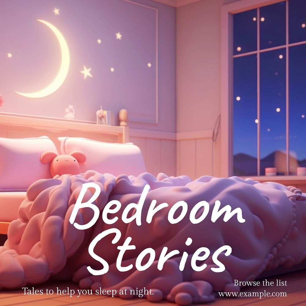 Bedroom stories Instagram post template