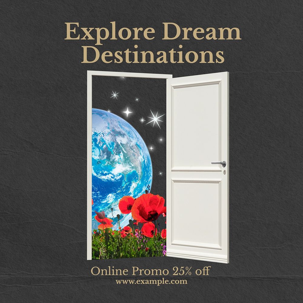 Dream destinations Instagram post template