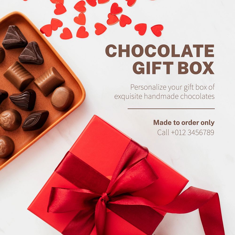 Chocolate gift box Instagram post template