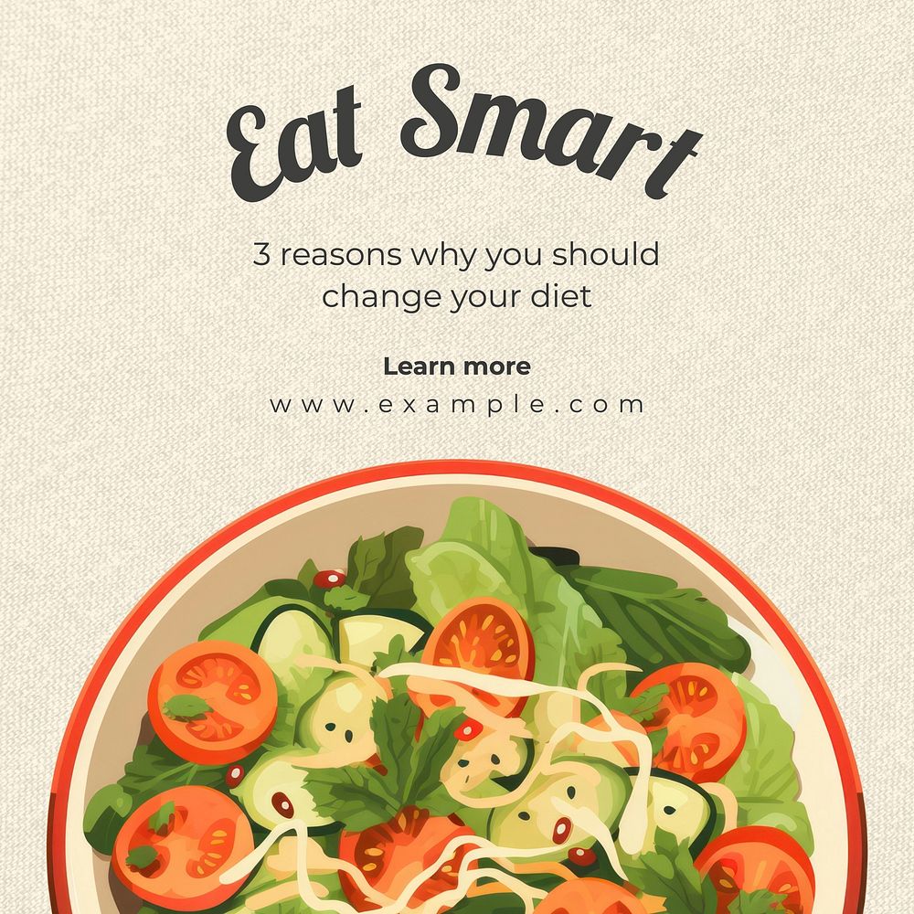 Change your diet Facebook post template