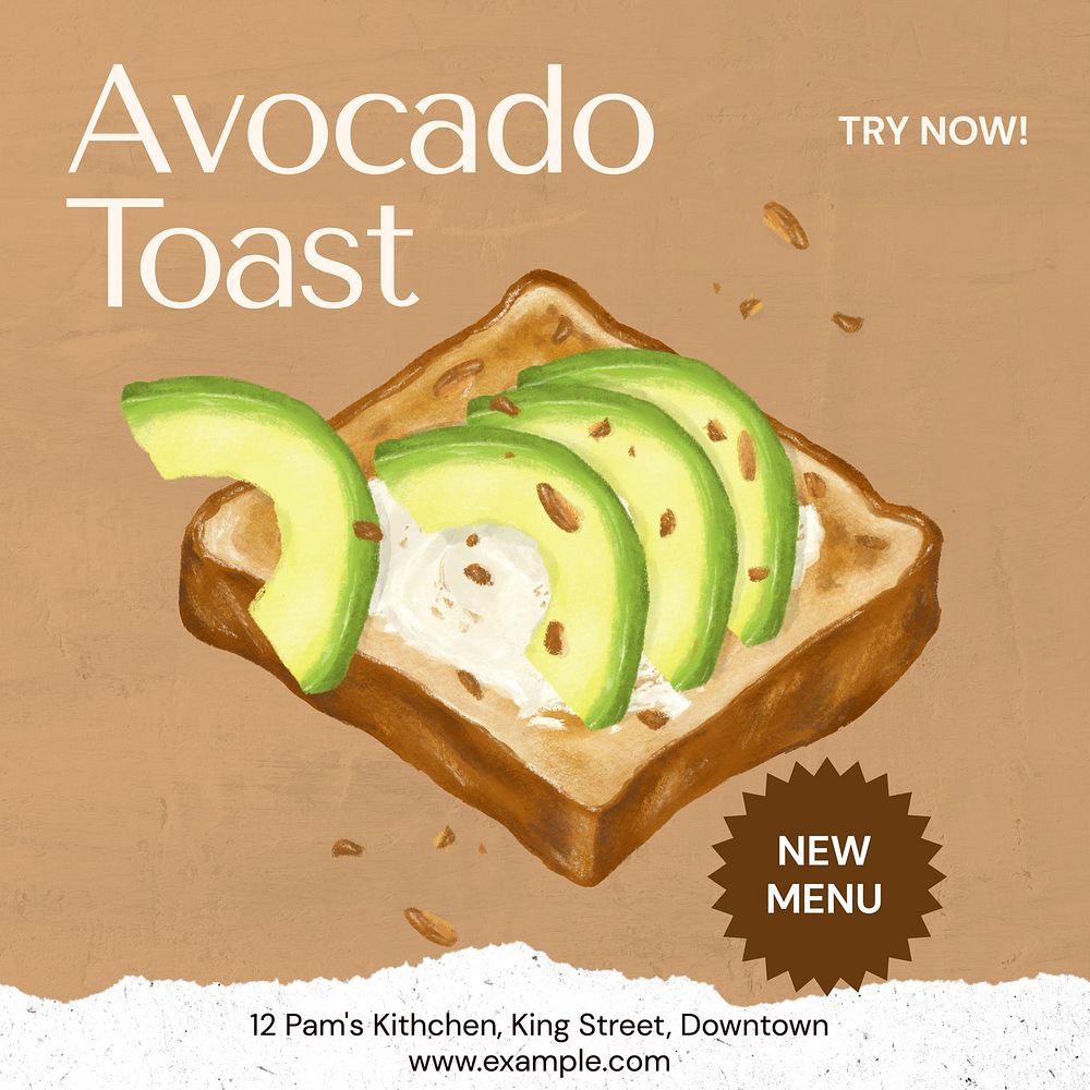 Avocado Toast Instagram post template