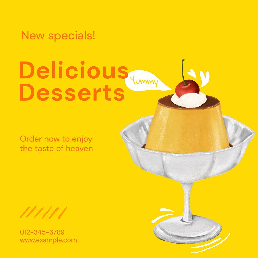 Delicious dessert Instagram post template