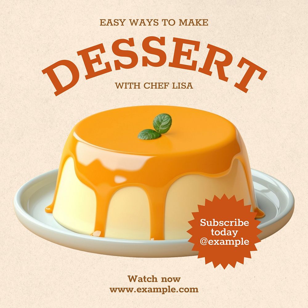 Dessert recipe Instagram post template