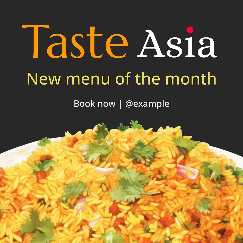 Taste asia Instagram post template, editable social media design