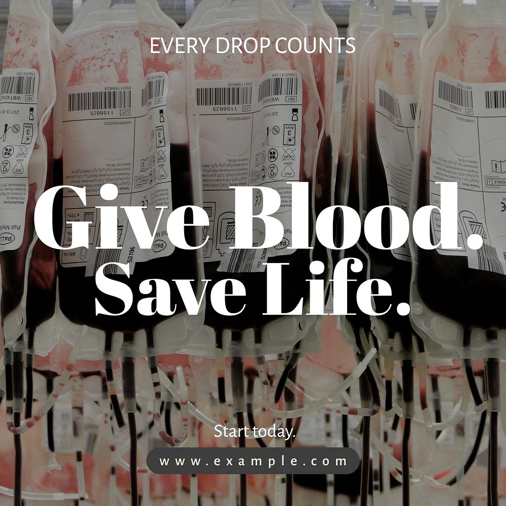 Blood donation Facebook post template