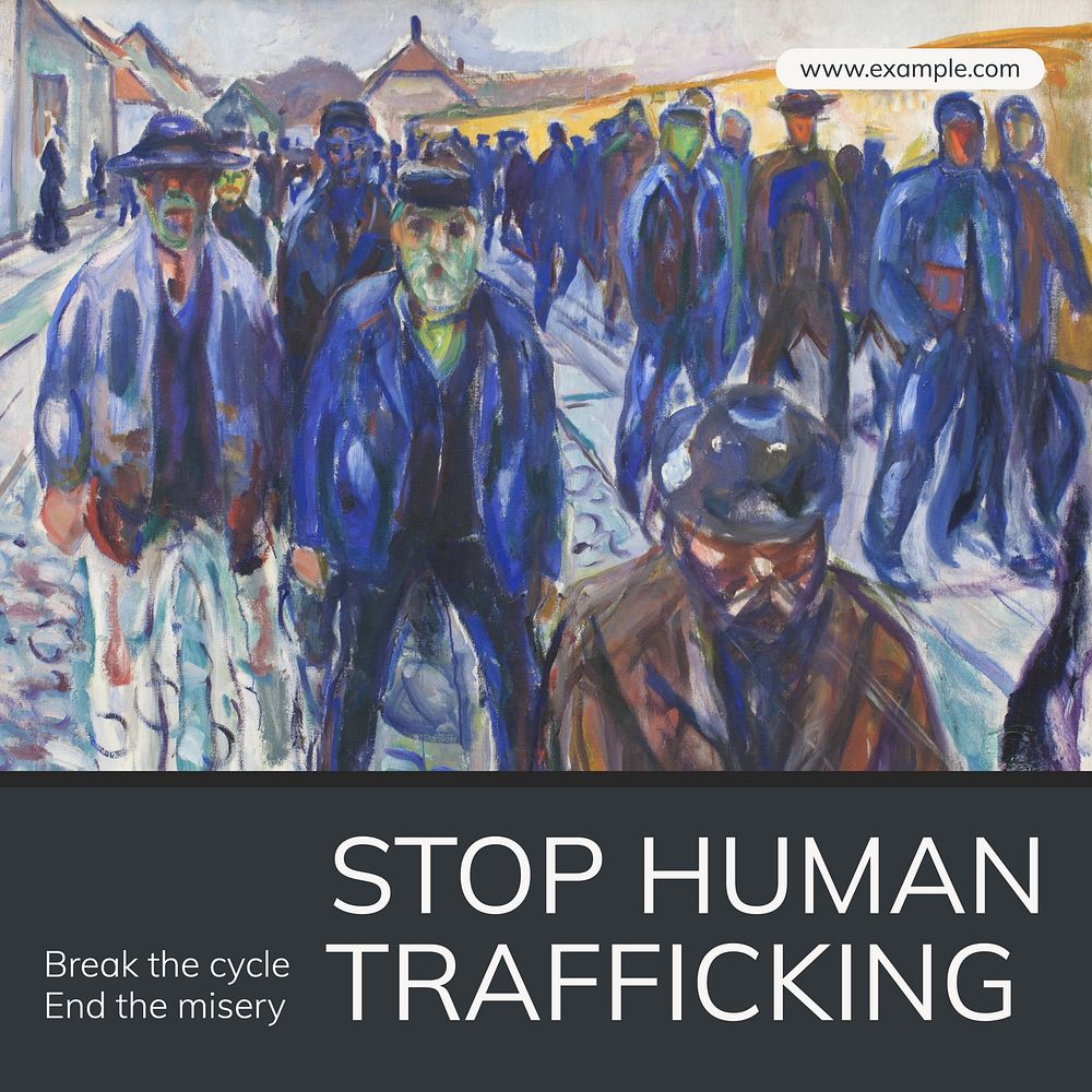 Stop human trafficking Instagram post template