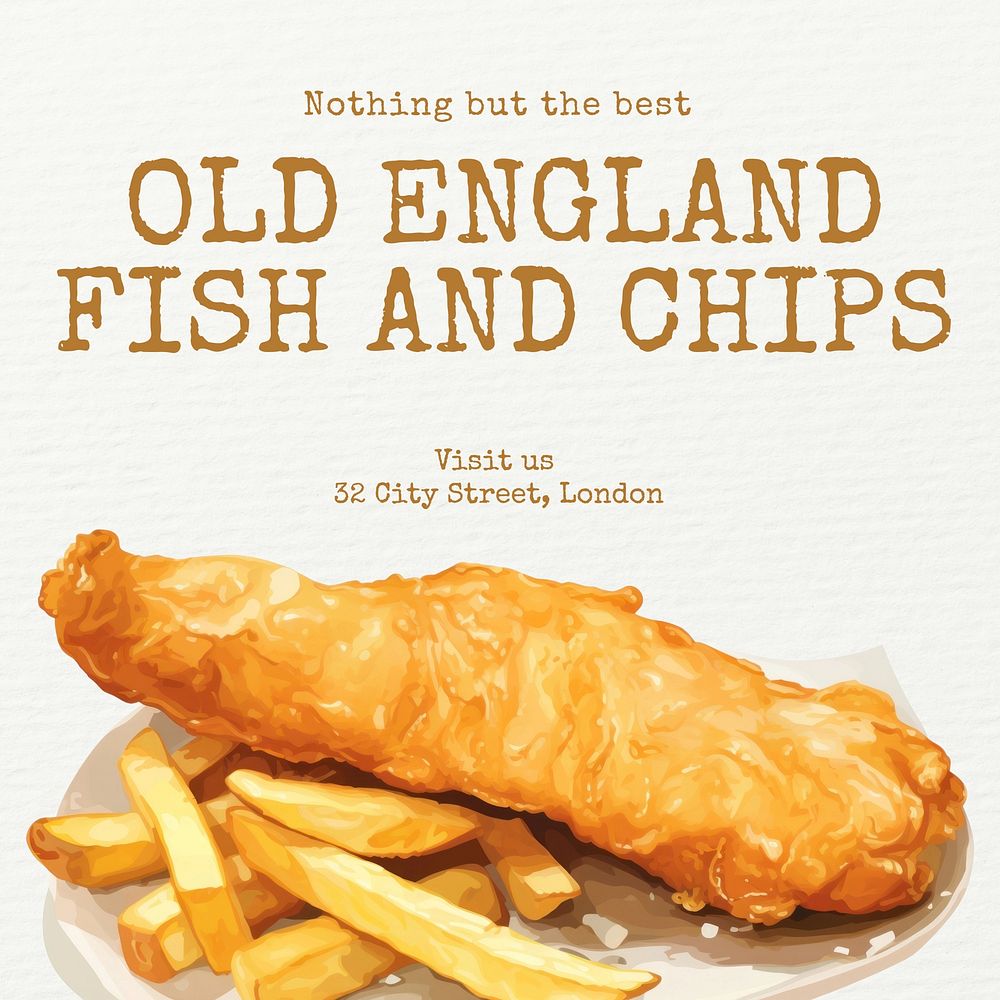 Fish and chips Instagram post template