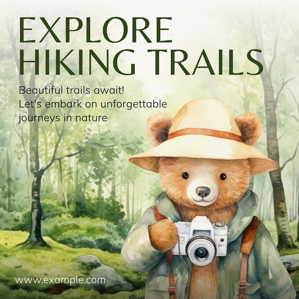 Hiking trails Instagram post template
