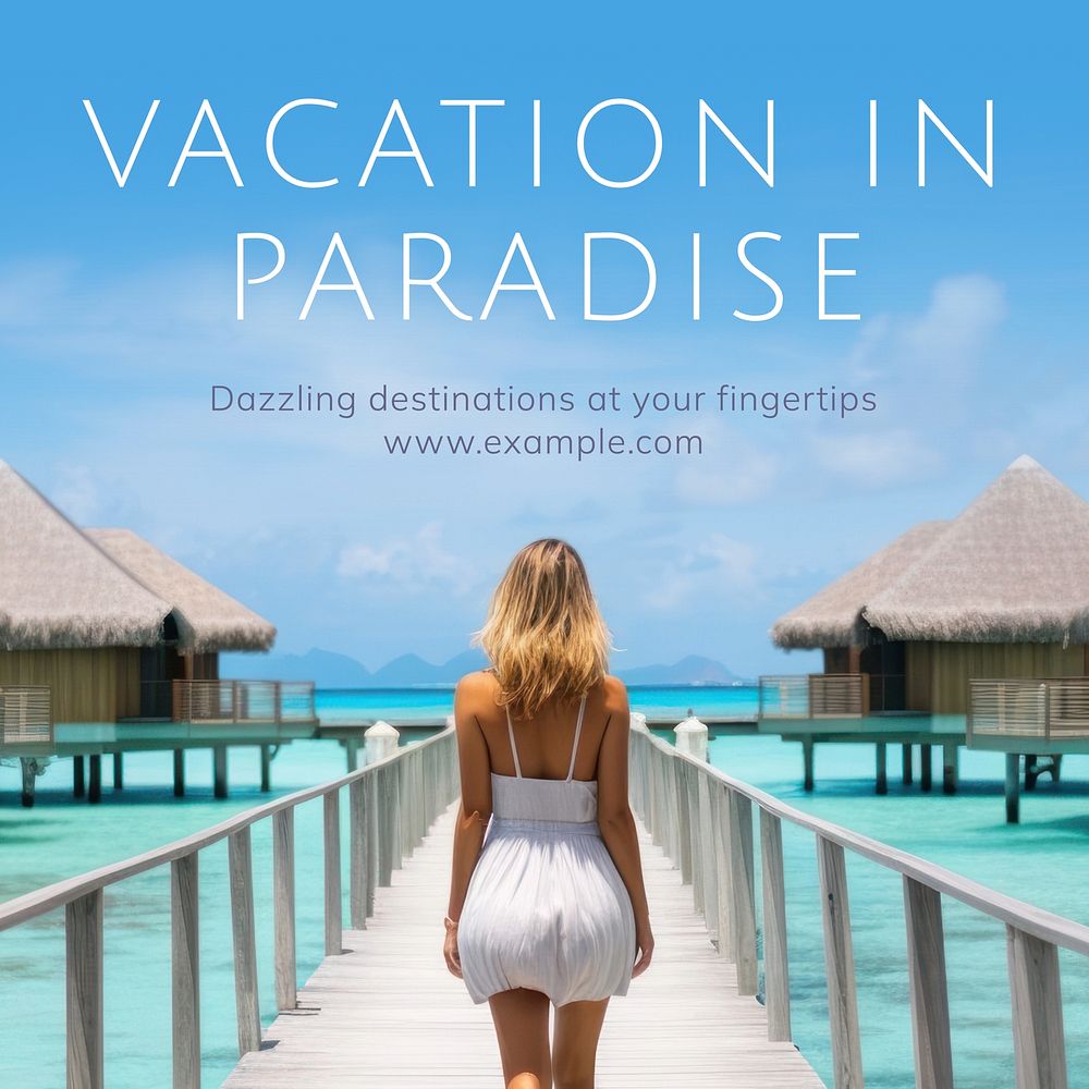 Vacation in paradise Facebook post template
