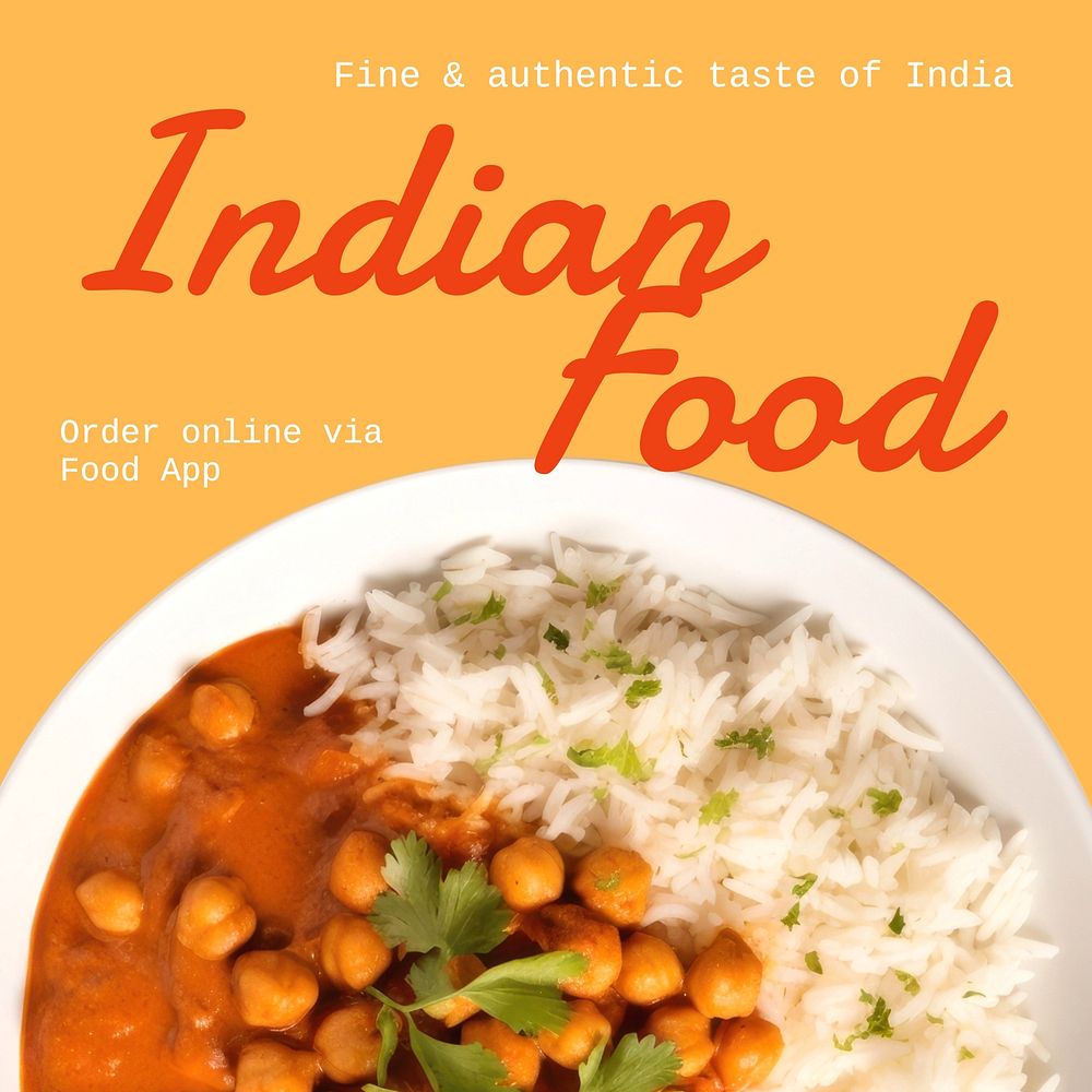 Indian food Instagram post template