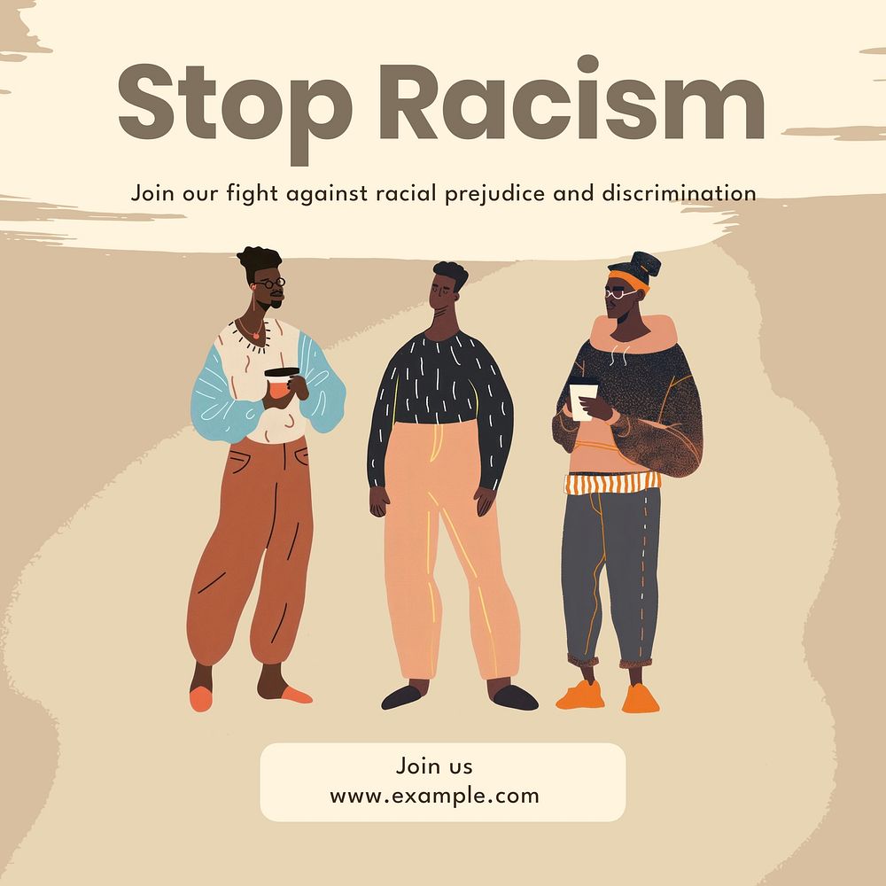 Stop racism Instagram post template