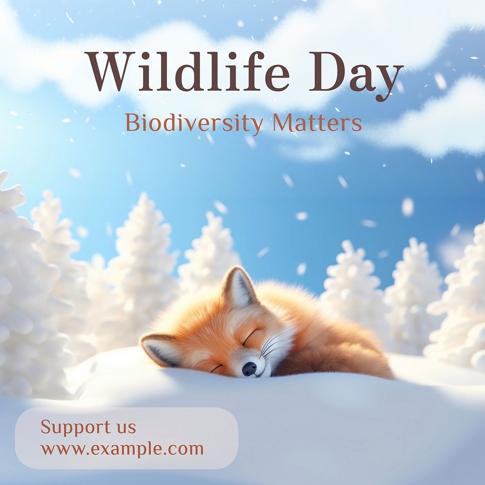 Wildlife day Facebook post template