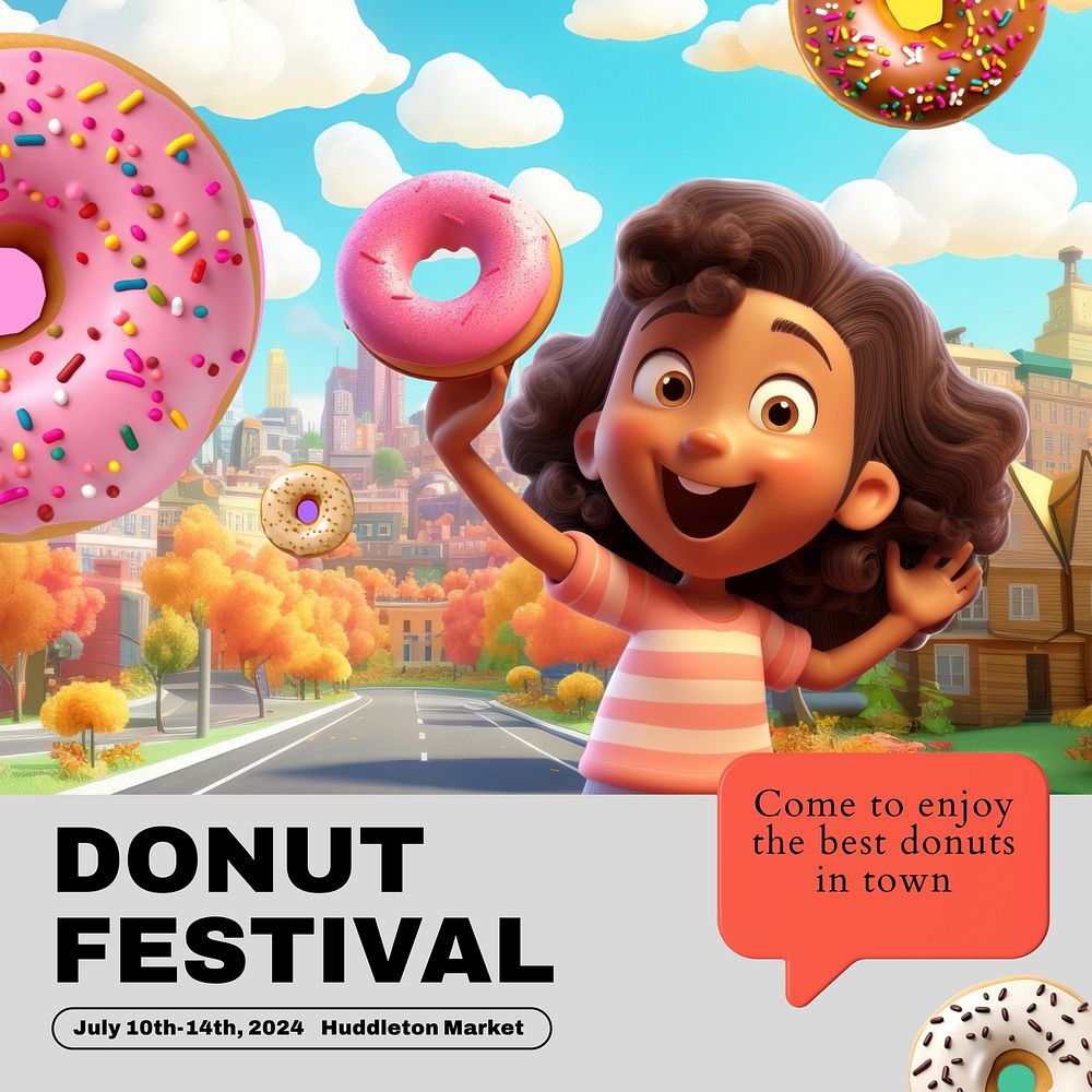 Donut festival Instagram post template