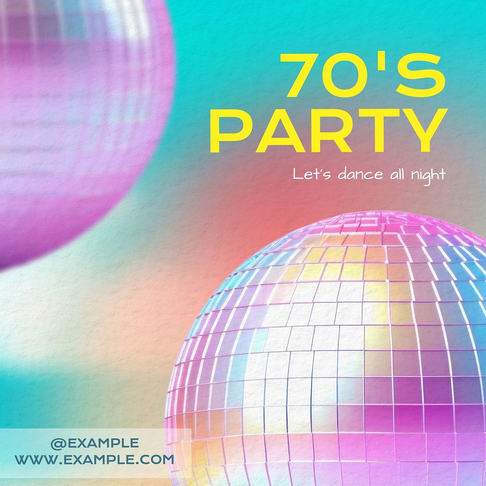 70s party Instagram post template