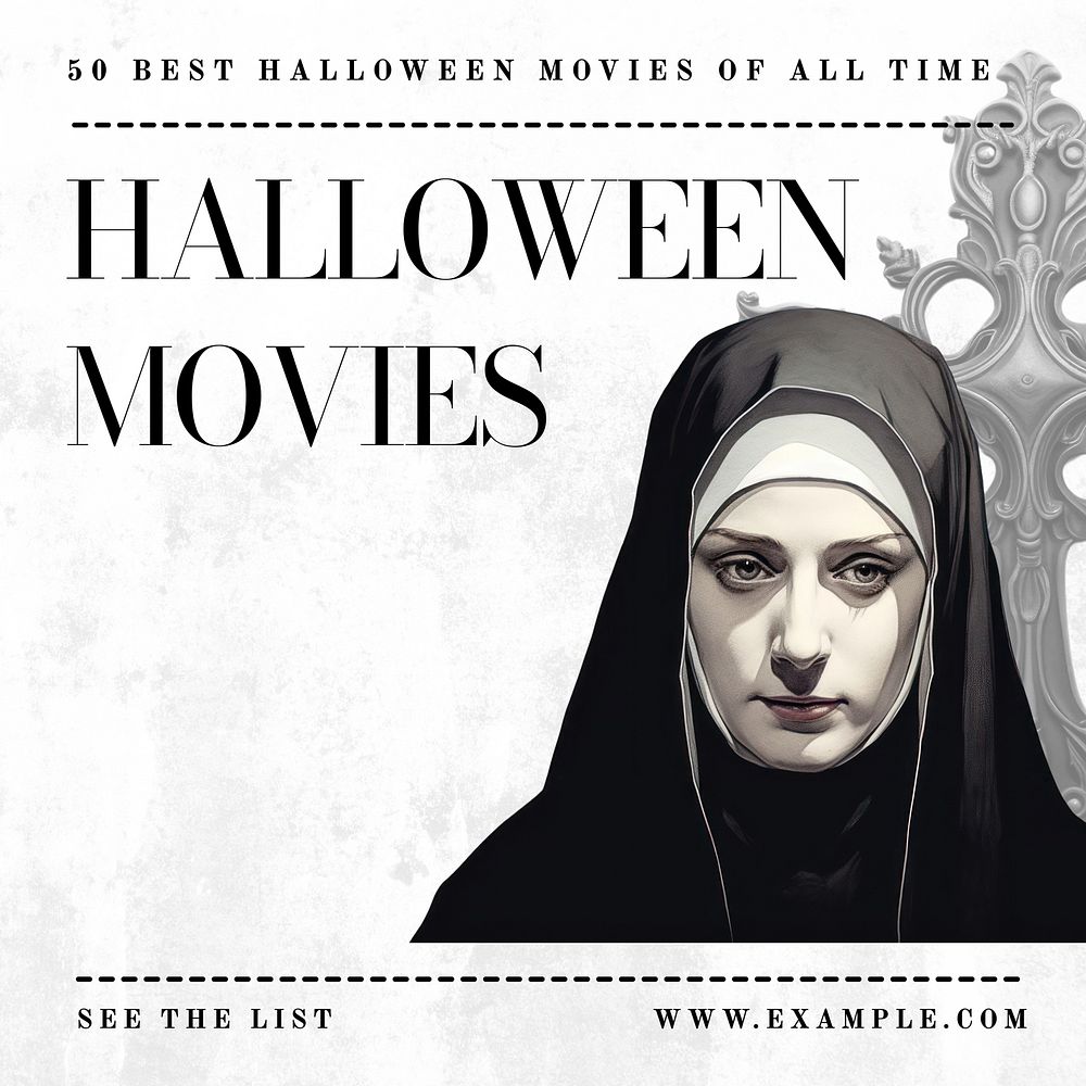 Halloween movies Instagram post template