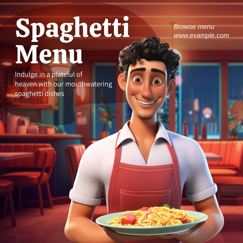 Spaghetti menu Instagram post template