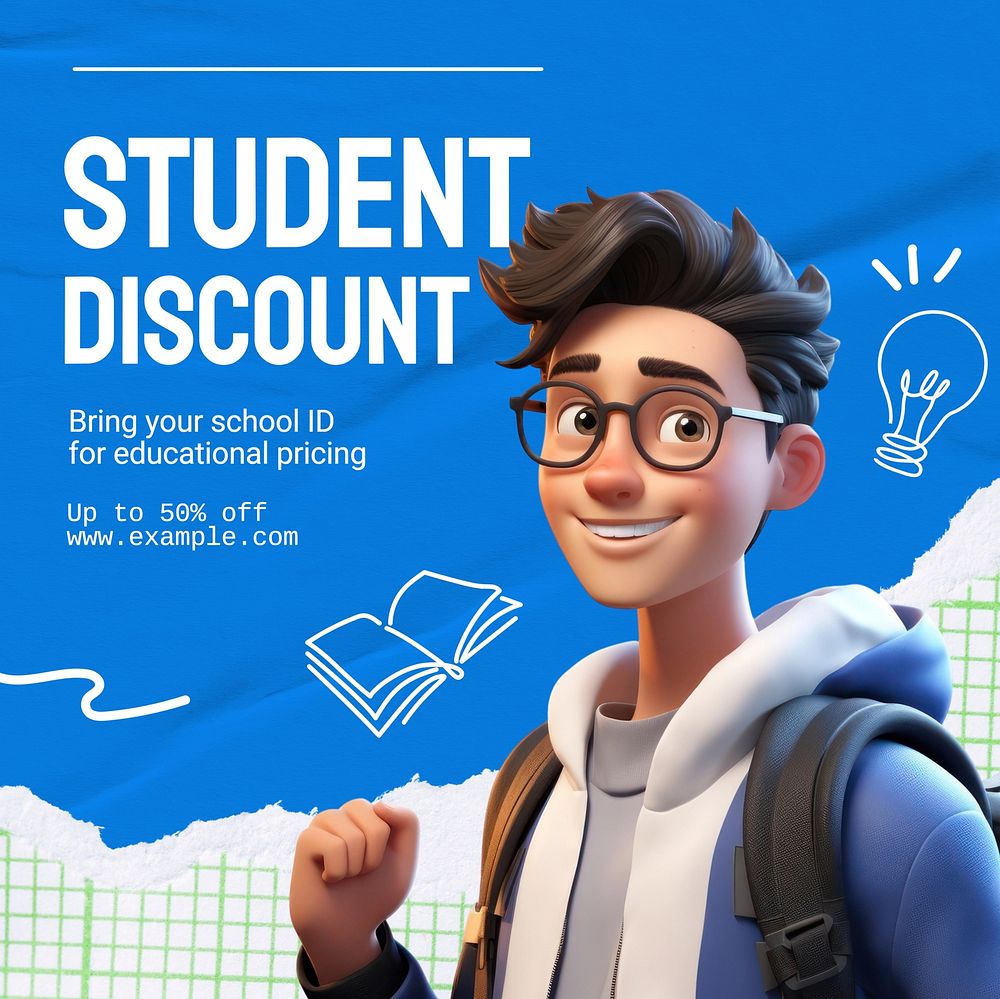 Student discount Instagram post template