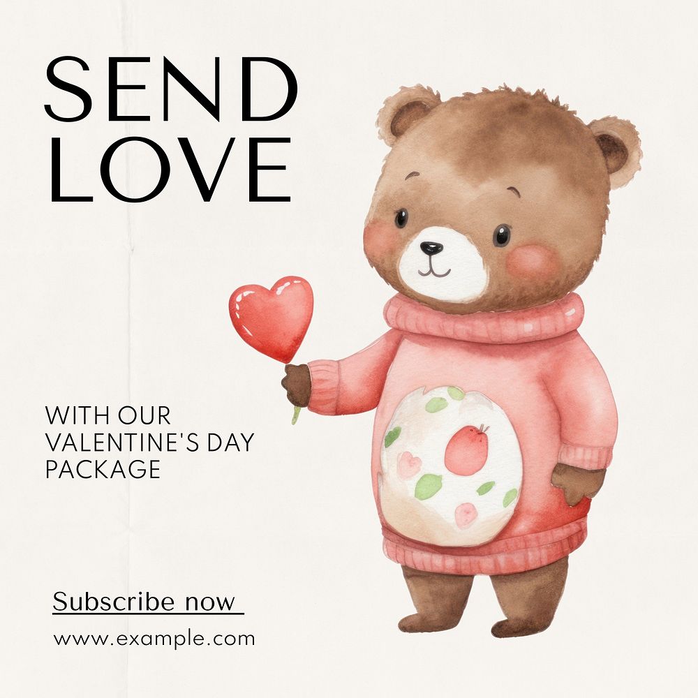 Valentines day package Instagram post template