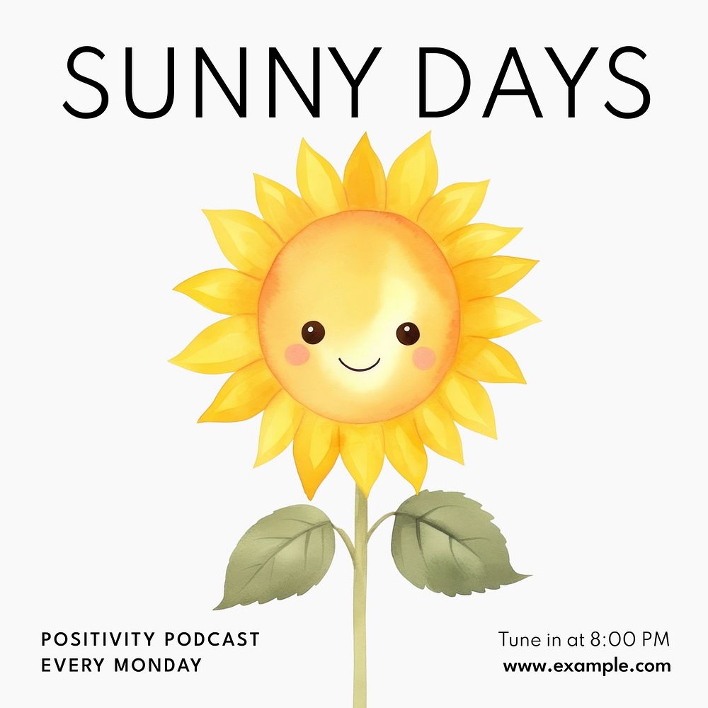 Sunny days podcast Instagram post template