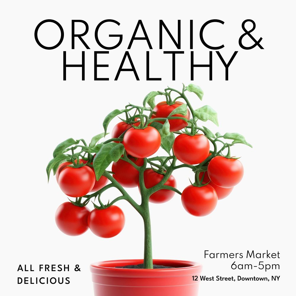 Organic  healthy Instagram post template