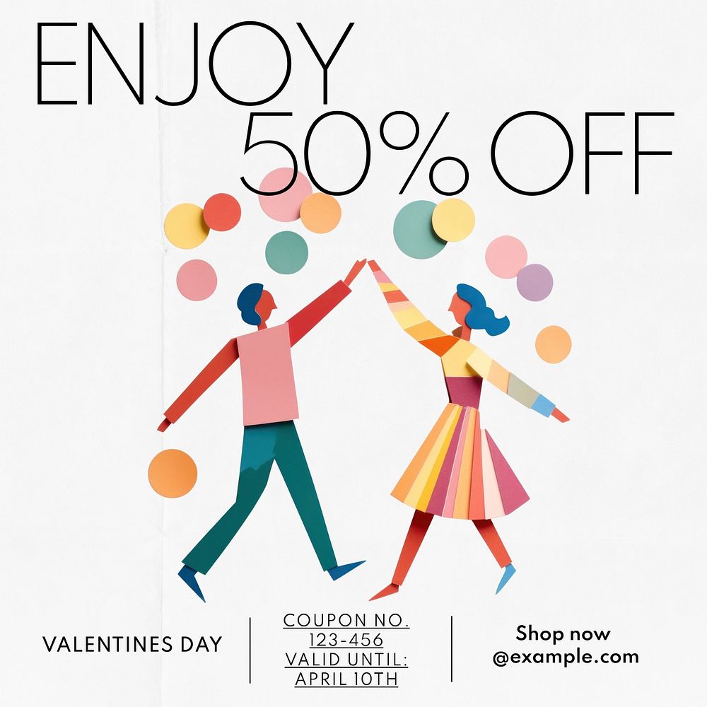 Valentines day discount Instagram post template
